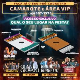 Camarotes e área vip já estão à venda, não fique de fora do melhor lugar da festa  